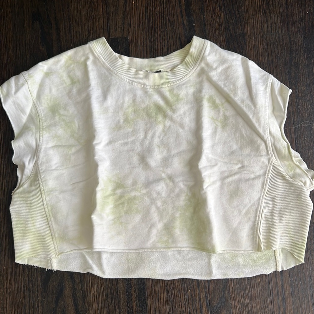 Tie Dyed Lime Green White Knit Tank